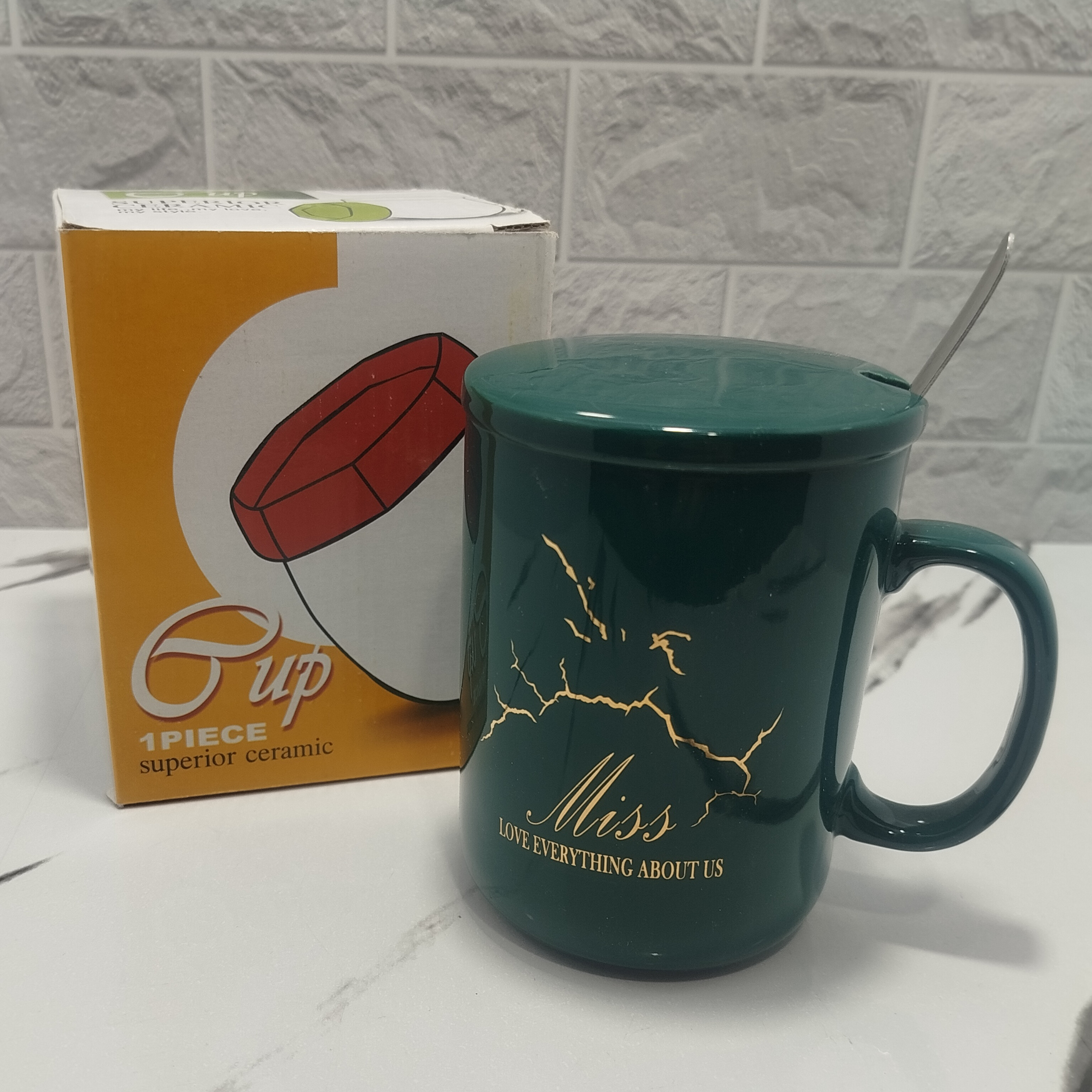 ماگ متالیک سبز طلاکوب