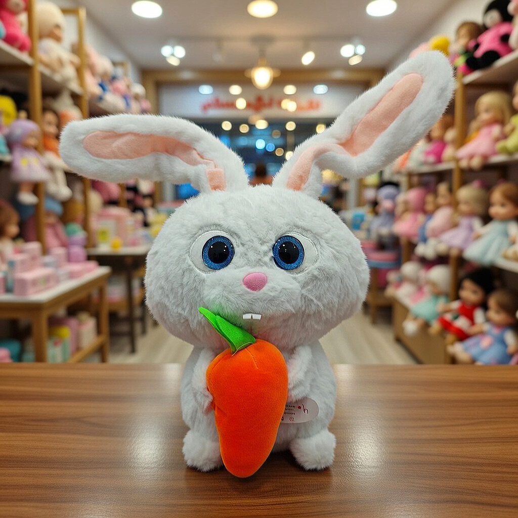 عروسک خرگوش پولیشی چشم تیله‌ای